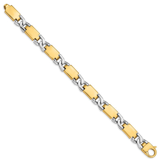 Two-tone Hand Polished Fancy Link with Fancy Lobster Clasp Bracelet - WBC