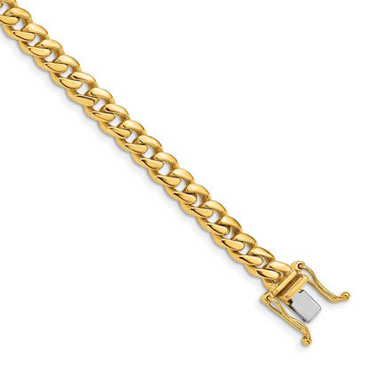 Hand Polished Miami Cuban Link with Box Catch Clasp Bracelet - WBC