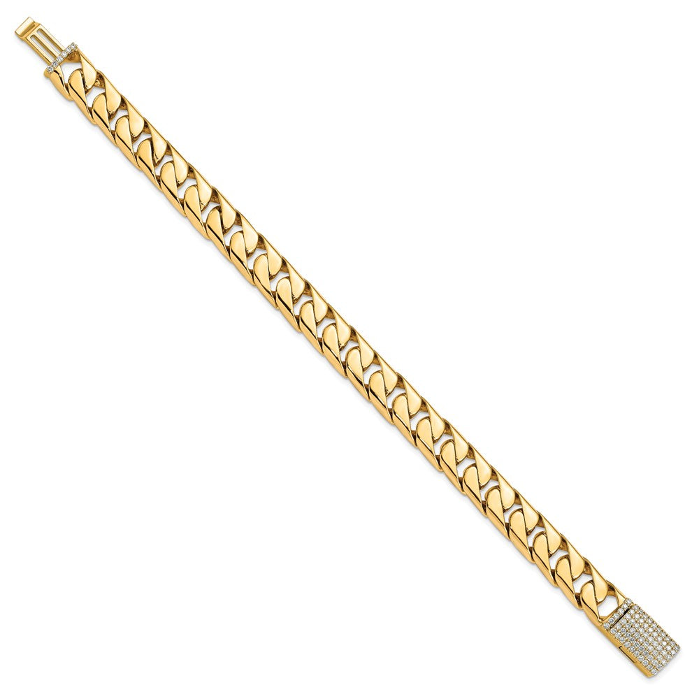 Hand-polished Half Round Curb Link 1.4 carat Diamond Clasp Bracelet - WBC
