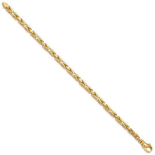 Hand Polished Byzantine Link with Fancy Lobster Clasp Bracelet - WBC
