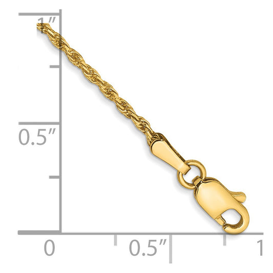 Diamond-cut Solid Machine Made Rope with Lobster Clasp Anklet - WBC