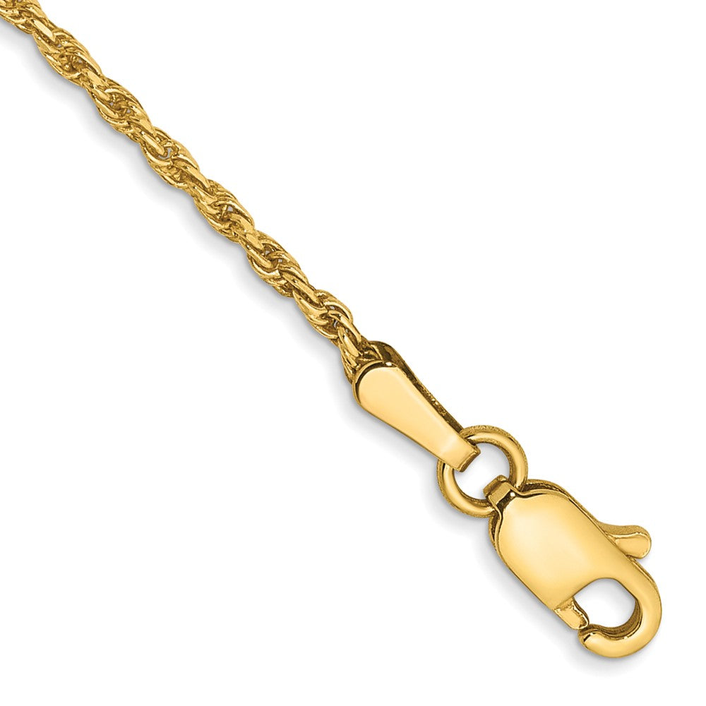 Diamond-cut Solid Machine Made Rope with Lobster Clasp Anklet - WBC