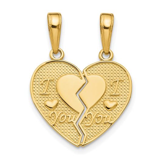 I LOVE YOU 2-Piece Break-Apart Heart Charm - WBC