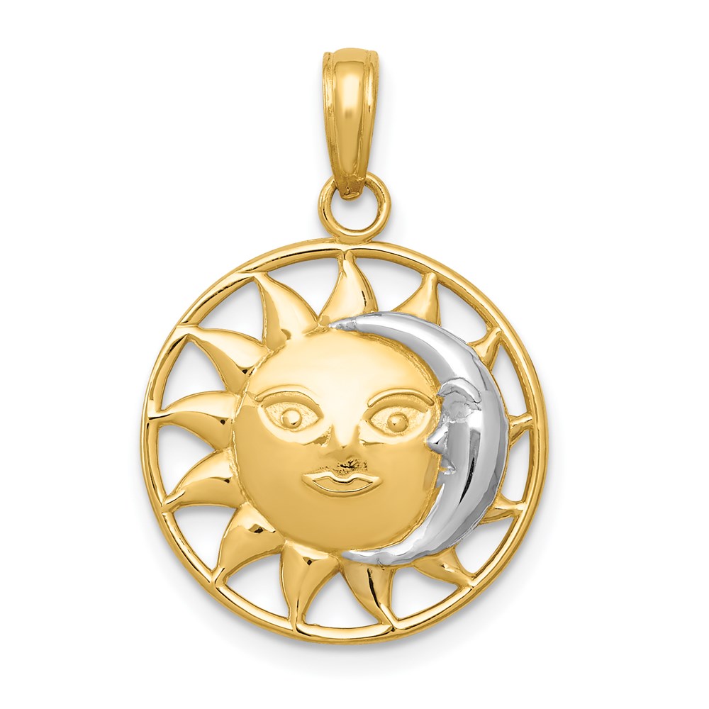 and Rhodium Sun and Moon Charm - WBC