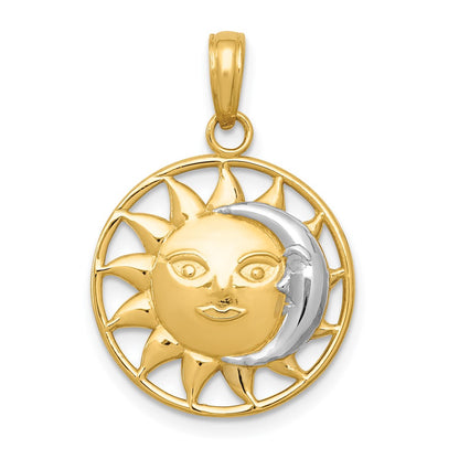 and Rhodium Sun and Moon Charm - WBC