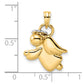 and Rhodium Diamond-cut Halo on Angel Pendant - WBC