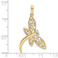 and Rhodium Diamond-cut Filigree Dragonfly Pendant - WBC