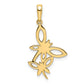 and Rhodium Diamond-cut Dragonflies Pendant - WBC