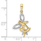 and Rhodium Diamond-cut Dragonflies Pendant - WBC