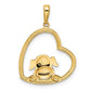 and Rhodium Diamond-cut Puppy in Heart Pendant - WBC