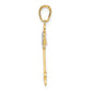 and Rhodium Diamond-cut Heart/Angel Wings Key Pendant - WBC
