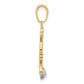 and Rhodium Diamond-cut Cat and Ball Pendant - WBC