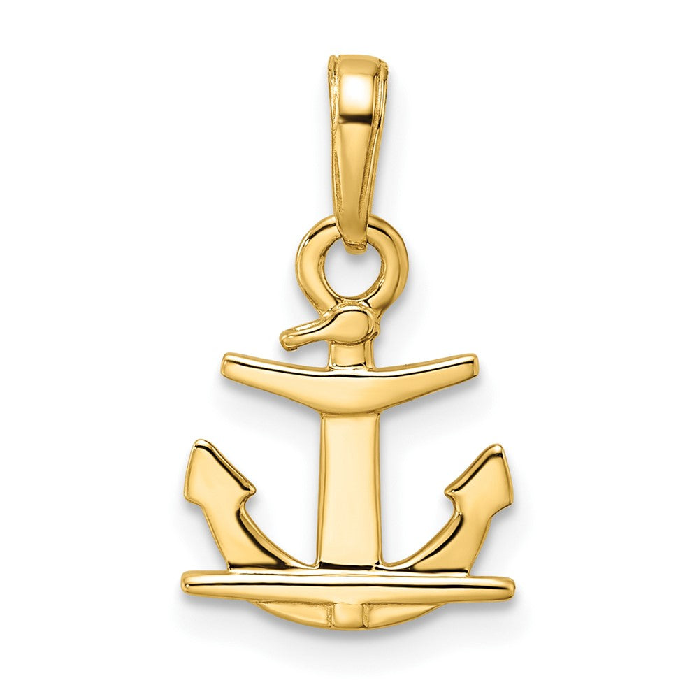 / Rhodium D/C Anchor Pendant - WBC