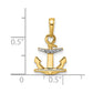 / Rhodium D/C Anchor Pendant - WBC