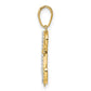 and Rhodium Diamond-cut Sitting Puppy Pendant - WBC