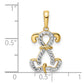 and Rhodium Diamond-cut Sitting Puppy Pendant - WBC