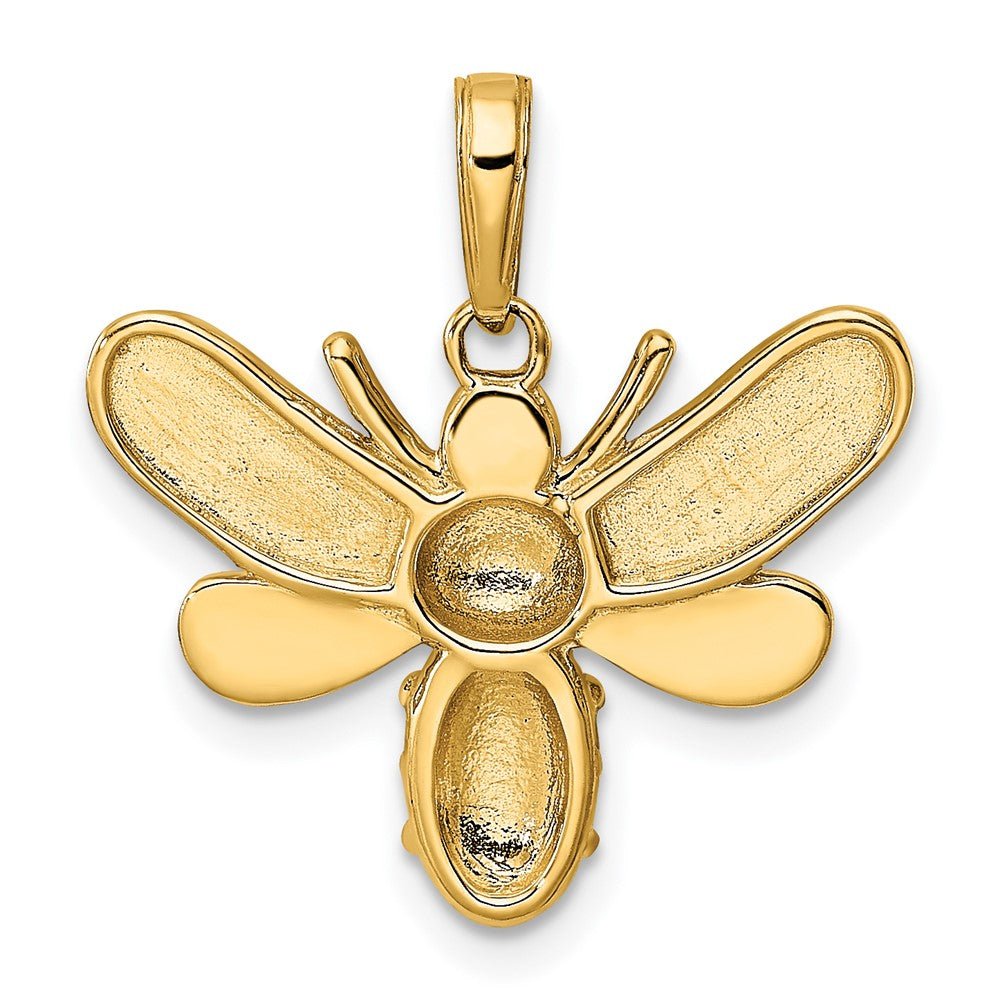 and Rhodium Diamond-cut Bumblebee Pendant - WBC