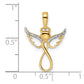 and Rhodium Diamond-cut Infinity Angel Pendant - WBC