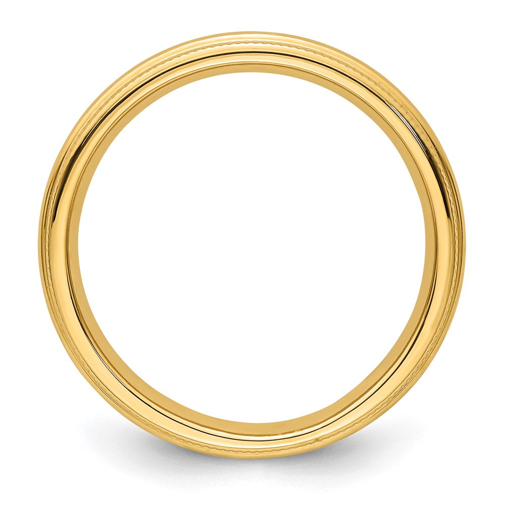 Milgrain Half Round Comfort Fit Wedding Band - WBC