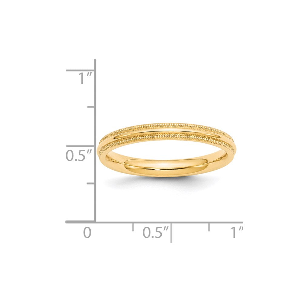 Milgrain Half Round Comfort Fit Wedding Band - WBC