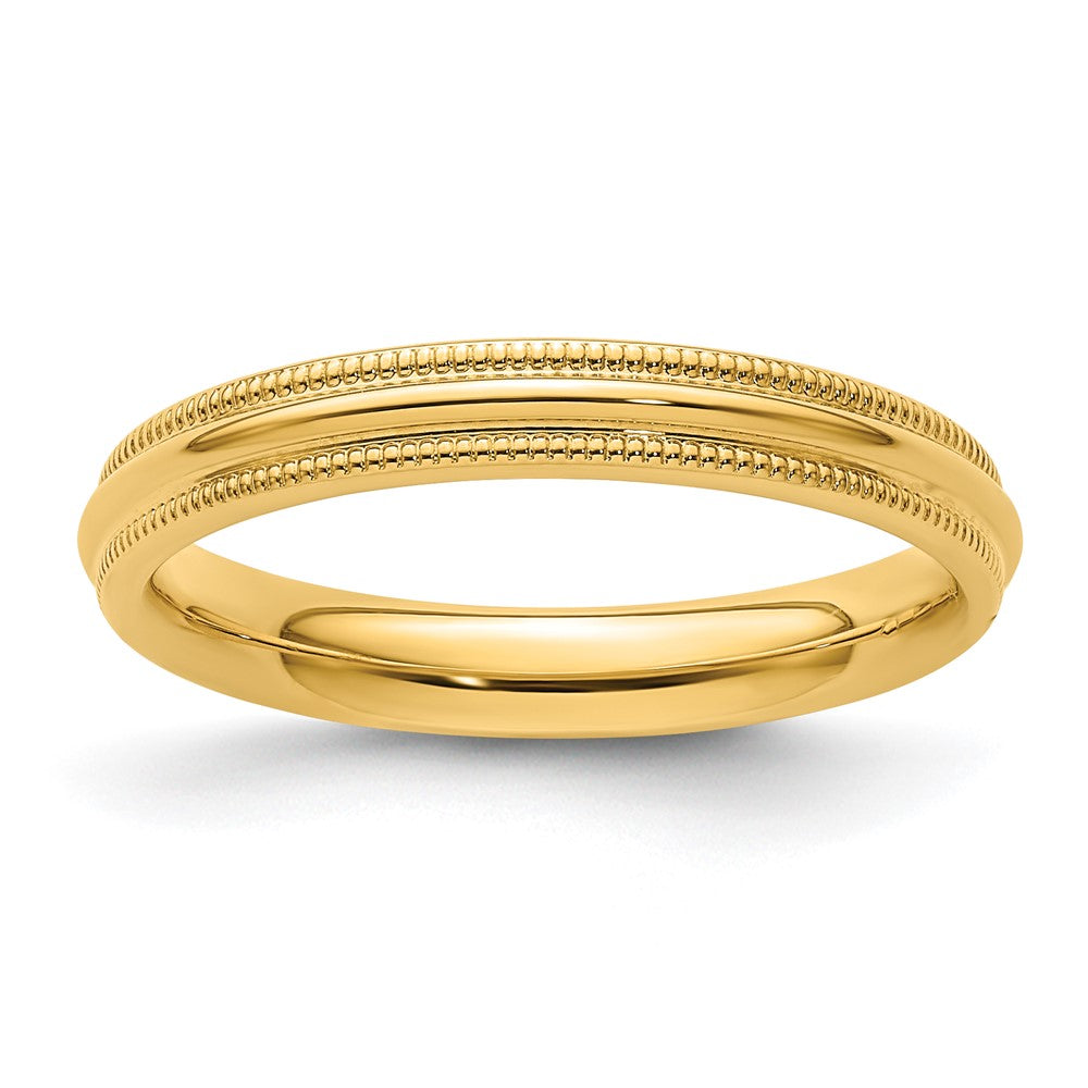 Milgrain Half Round Comfort Fit Wedding Band - WBC