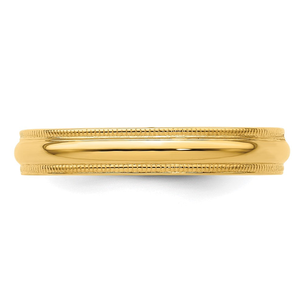 Milgrain Half Round Comfort Fit Wedding Band - WBC