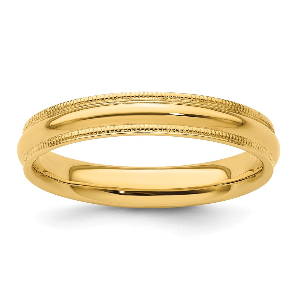 Milgrain Half Round Comfort Fit Wedding Band - WBC