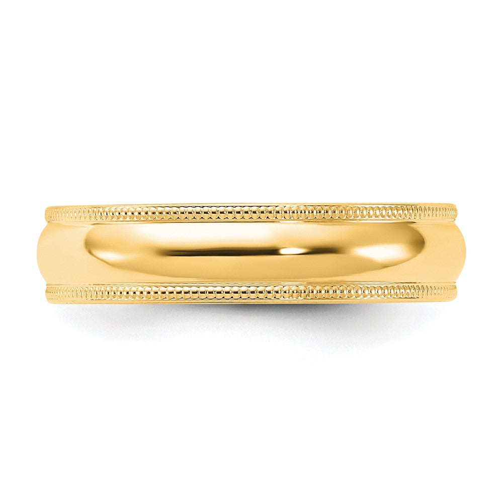 Milgrain Half Round Comfort Fit Wedding Band - WBC