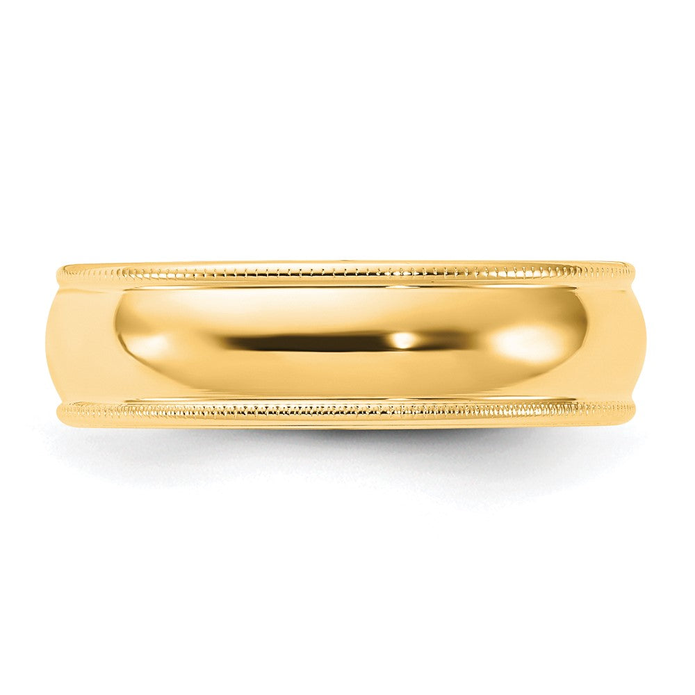 Milgrain Half Round Comfort Fit Wedding Band - WBC