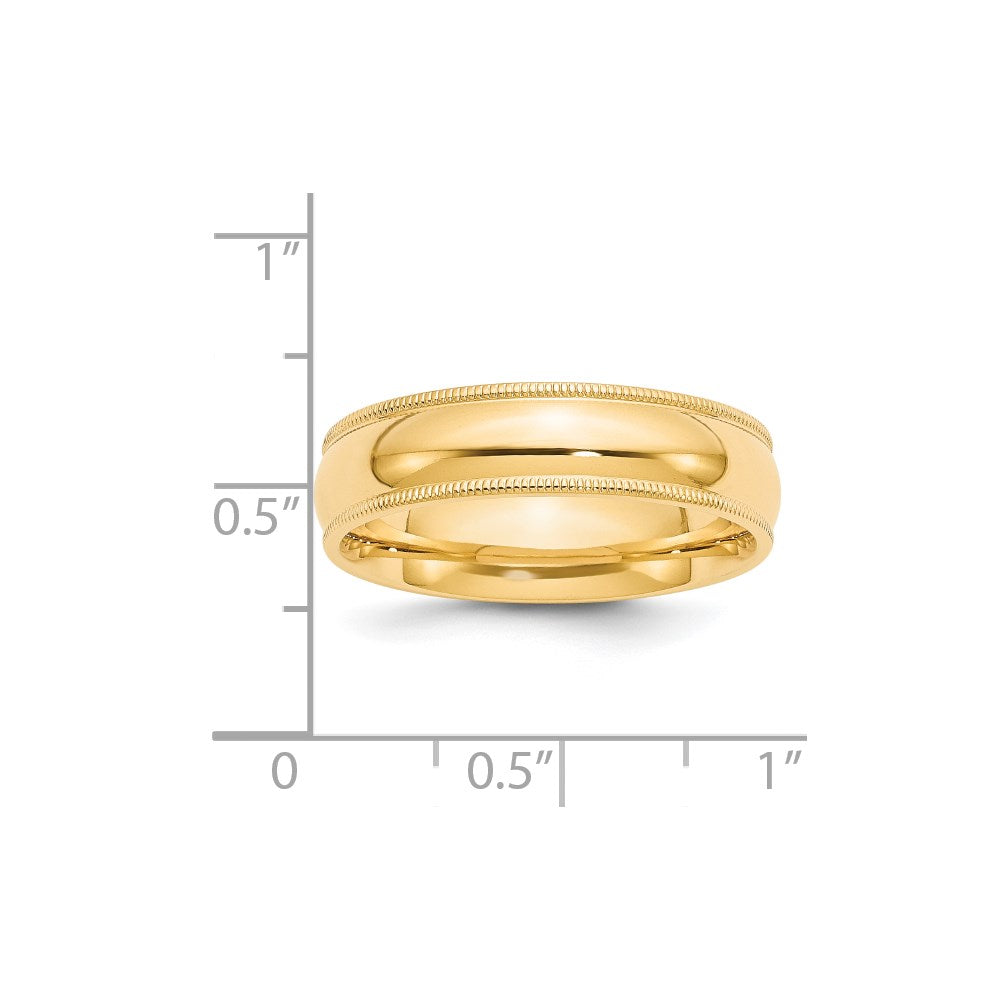 Milgrain Half Round Comfort Fit Wedding Band - WBC