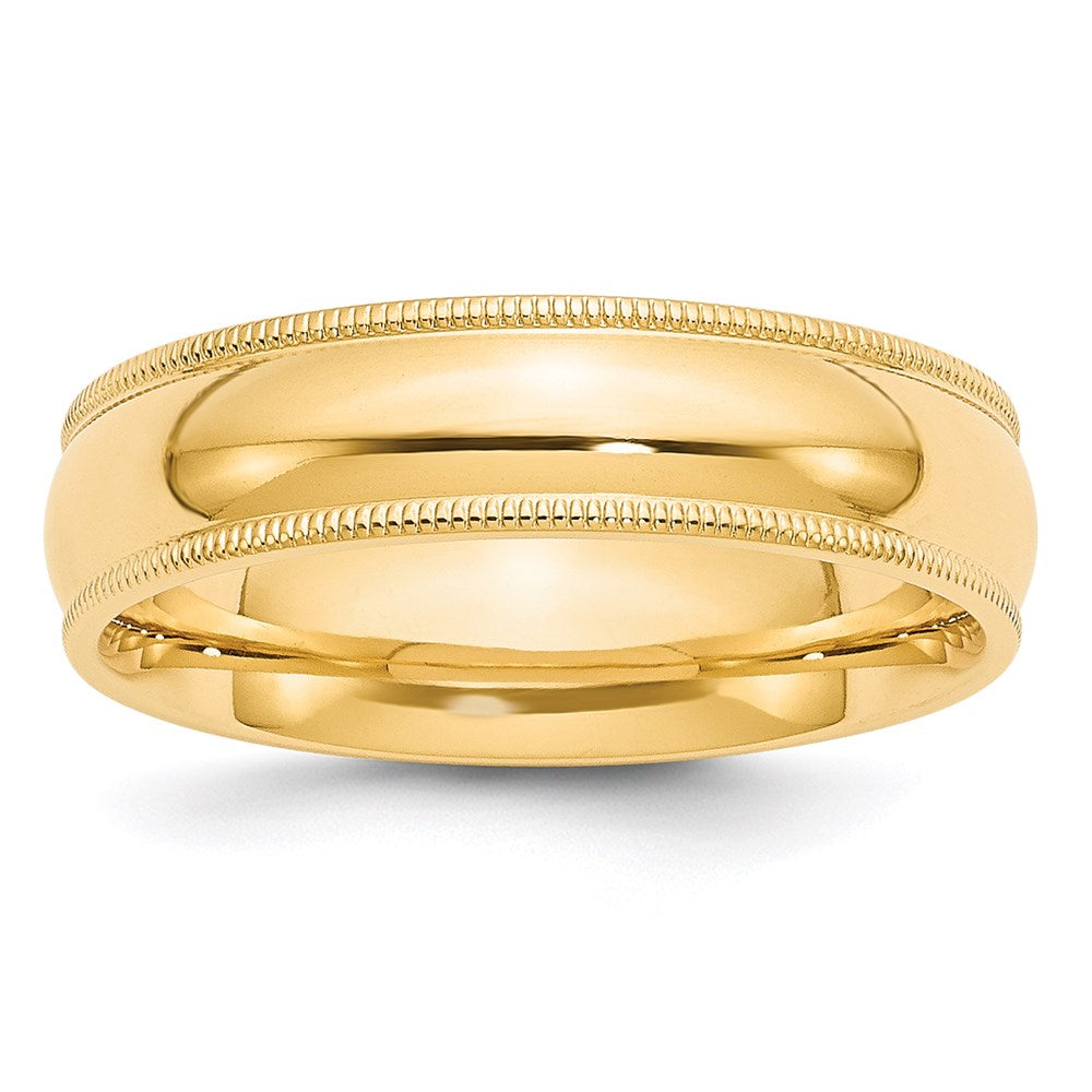 Milgrain Half Round Comfort Fit Wedding Band - WBC