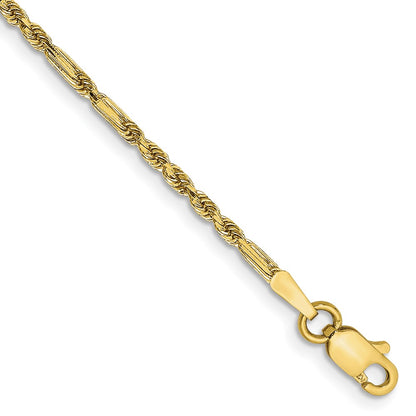 Diamond-cut Milano Rope with Lobster Clasp Anklet - WBC