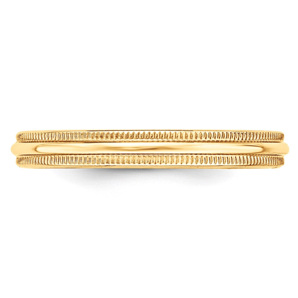 Lightweight Milgrain Half Round Wedding Band - WBC