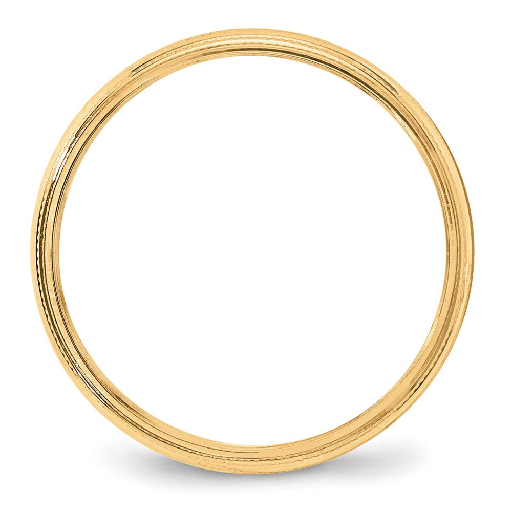 Lightweight Milgrain Half Round Wedding Band - WBC