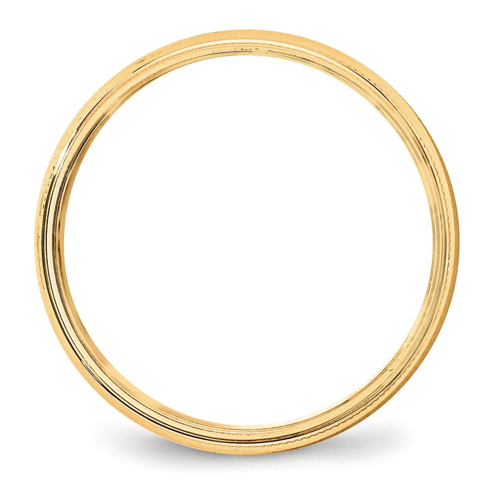 Lightweight Milgrain Half Round Wedding Band - WBC
