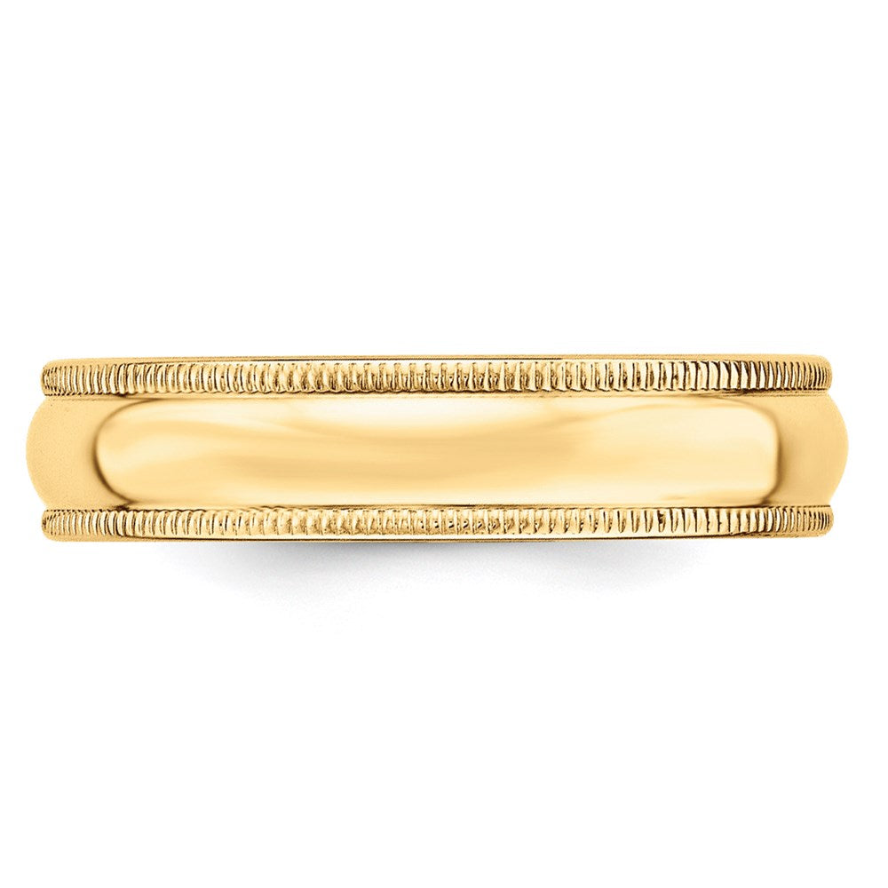 Lightweight Milgrain Half Round Wedding Band - WBC