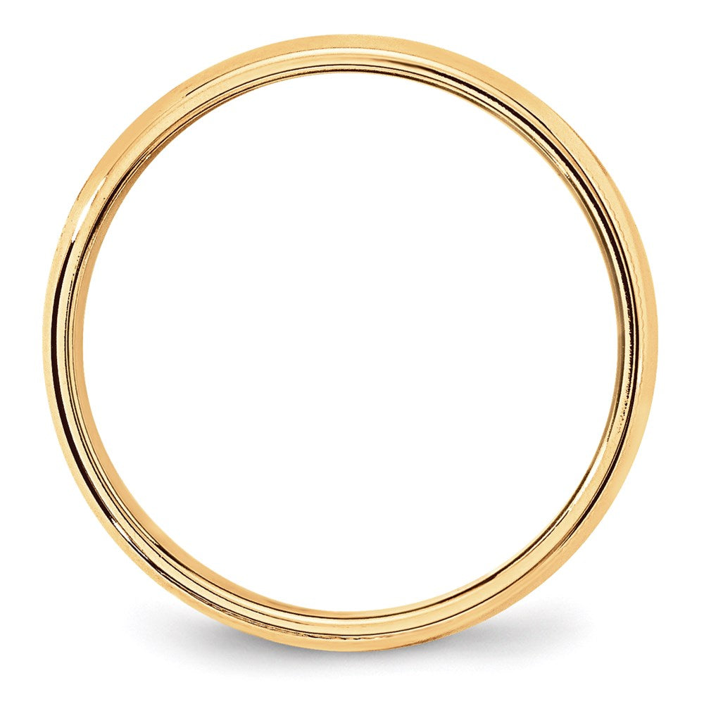 Lightweight Milgrain Half Round Wedding Band - WBC