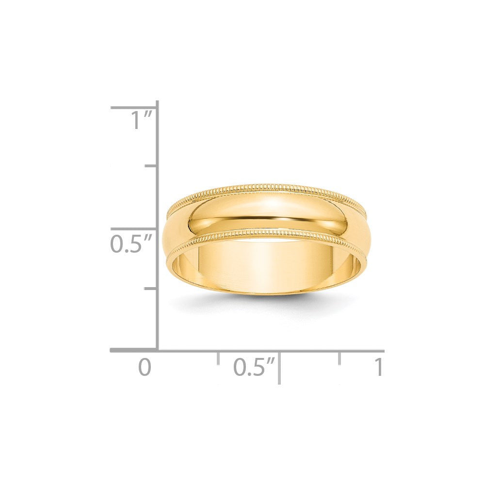 Lightweight Milgrain Half Round Wedding Band - WBC
