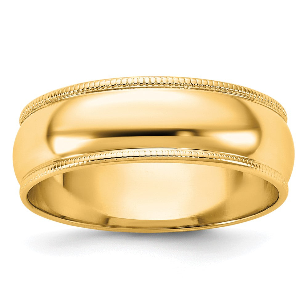 Lightweight Milgrain Half Round Wedding Band - WBC