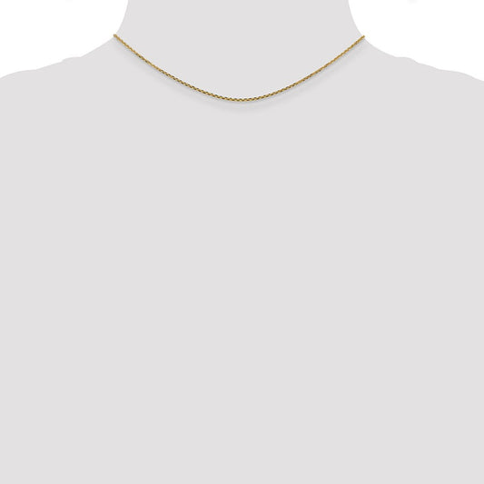 14K Solid Gold Diamond-cut Cable with Lobster Clasp Chain, 1.45mm