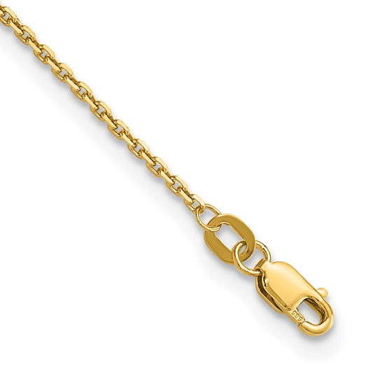 Diamond-cut Round Open Link Cable with Lobster Clasp Anklet - WBC
