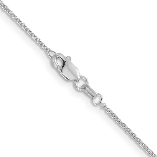 14K Solid White Gold Cable Chain with Lobster Clasp Chain, 1.2mm