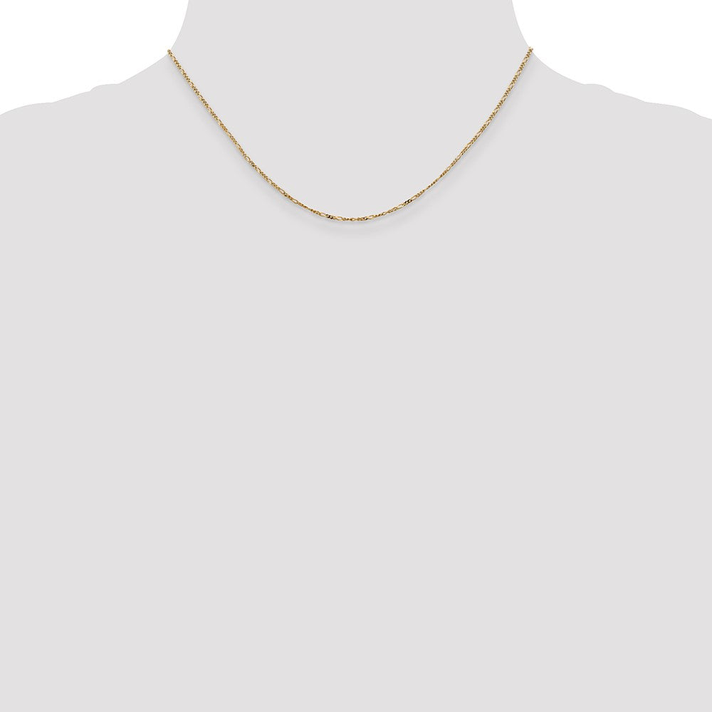 Flat Figaro with Spring Pendant Ring Pendant Chain - WBC