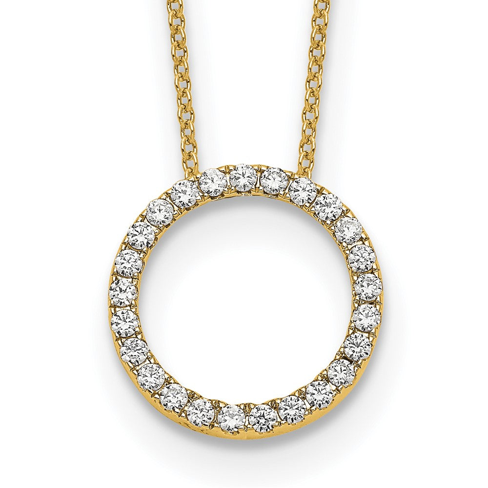 Polished 1/2 carat Diamond Circle Necklace - WBC