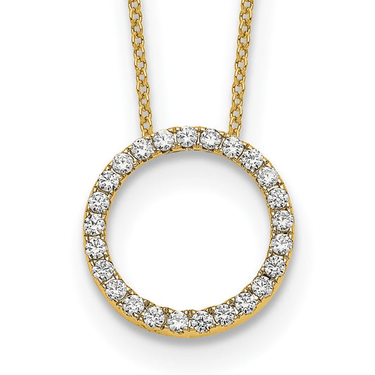 Polished 1/2 carat Diamond Circle Necklace - WBC