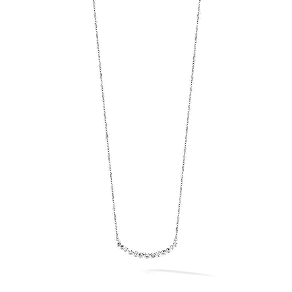 1/4 carat Diamond Bezel-set Curved Bar Necklace - WBC