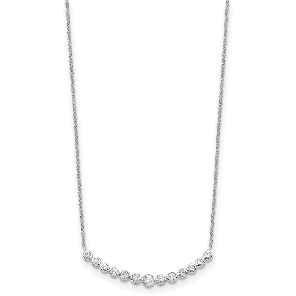 1/2 carat Diamond Bezel-set Curved Bar Necklace - WBC