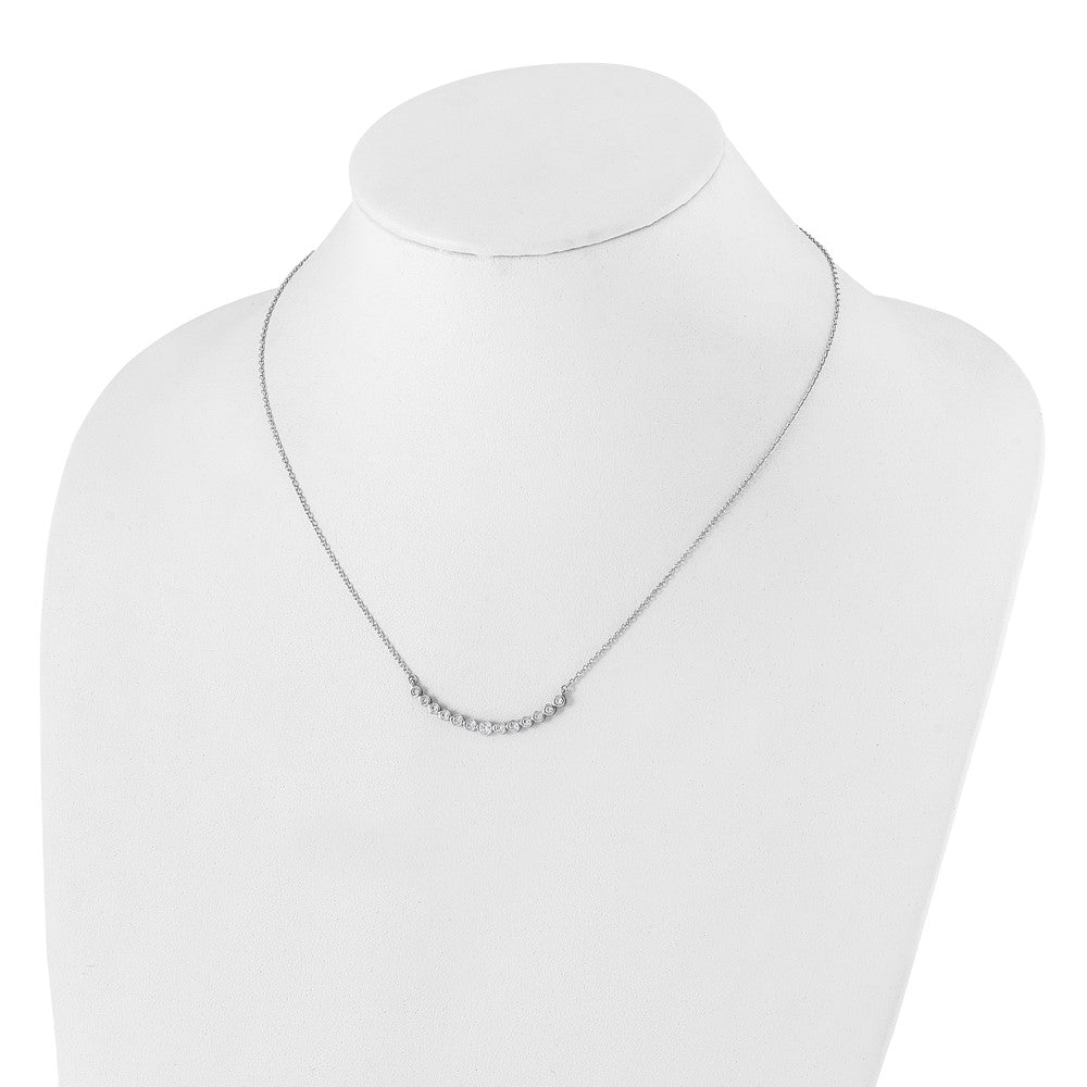 1/2 carat Diamond Bezel-set Curved Bar Necklace - WBC