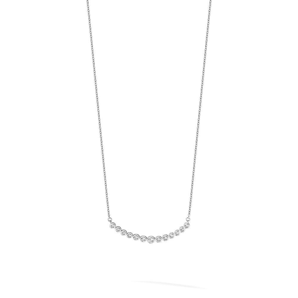 1/2 carat Diamond Bezel-set Curved Bar Necklace - WBC
