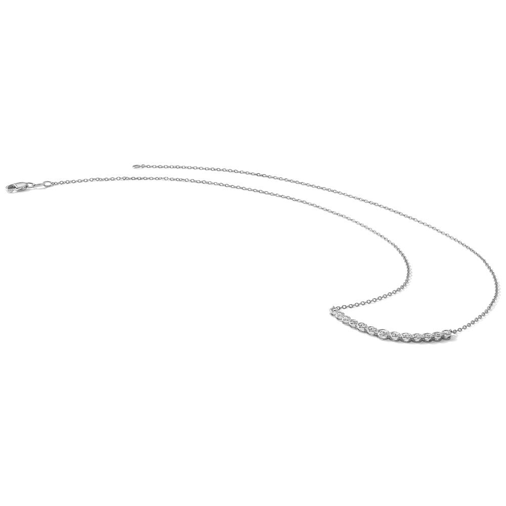 1/2 carat Diamond Bezel-set Curved Bar Necklace - WBC